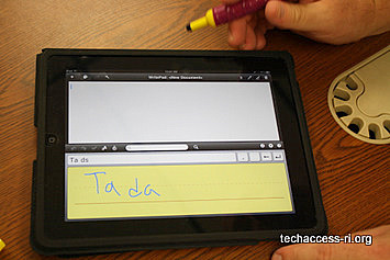 photo of writing in the iPad app