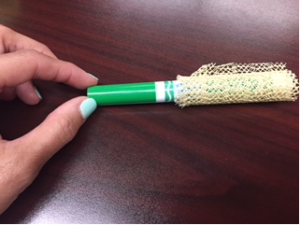 This is a picture of the marker wrapped in the shelf paper