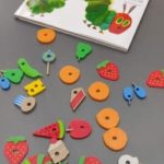 The book The Very Hungry Caterpillar with 3d printed images from book