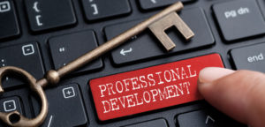 Closed,Up,Finger,On,Keyboard,With,Word,Professional,Development